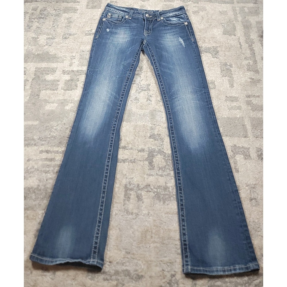 Miss Me Signature Women's Bootcut Stitching Western Blue Denim Jeans Sz‎ 29x34